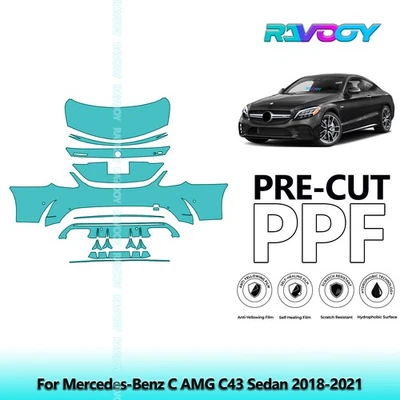 Kit de protección de pintura precortada PPF para Mercedes-Benz C AMG C43 sedán 2018-2021 Foto 1 de 4