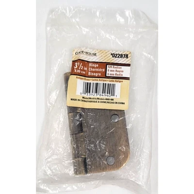 Casa de puerta 3 1/2 pulgadas bisagra - 5/8 pulgadas radio esquina redondeada latón antiguo 022878 Foto 1 de 2