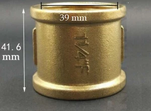 1 1/4" 1.25 Inch Female Female BSP Thread Coupler Brass Connector Fitting F-F UK - Picture 1 of 1