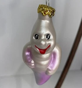 Inge Ghost Ornament Glass Blown Vintage 3 in Halloween Vintage - Picture 1 of 8