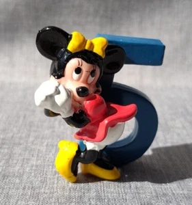 Figura De Colección Disney Minnie Mouse #5 Cumpleaños Topper 2" Figura Años 80 Aplausos - Imagen 1 de 7