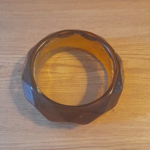 J. Crew Faceted Brown Bangle Bracelet One Size Tortoise (SEE PHOTOS) Fashion - Picture 1 of 3