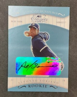 Alfonso Soriano Auto RC 2001 Donruss Classics Significant Signatures #144 Yanks - Image 1 of 2
