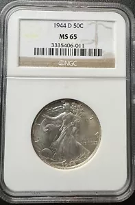 1944 D 50C Walking Liberty Half Dollar NGC MS 65 - Picture 1 of 2