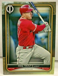 Mike Trout 2020 Topps Tribute #1 - Oversized 5x7 GOLD Parallel #'d 7/10 - ANGELS