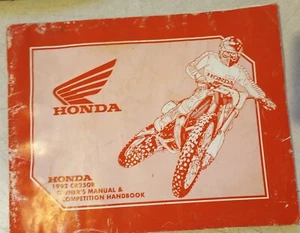 OEM 1992 Honda CR250R Owner's Manual & Competition Handbook - Foto 1 di 6