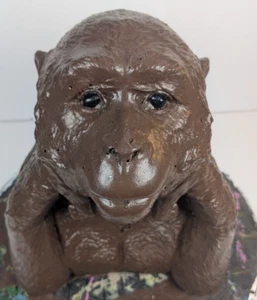 Brown Monkey Chimp Statue Stone Garden Lawn Animal Decorations Free Shipping T47 - Picture 1 of 12