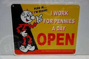 Reddy Kilowatt OPEN PENNIES A DAY Power Electric Light Company ELECTRICIAN GIFT - Picture 1 of 3