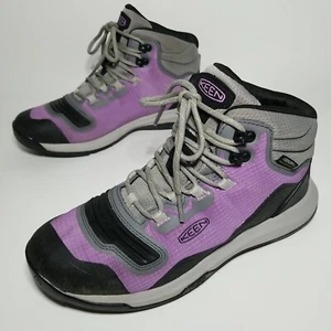 KEEN Tempo Flex Mid Waterproof Hiking Women's Boots size 6.5 Purple/Gray - Picture 1 of 12