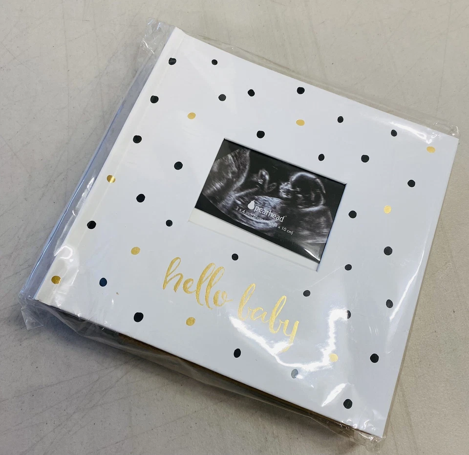 Pearhead Baby Memory Book, Black and Gold Polka Dot — 第 1/4 张图片
