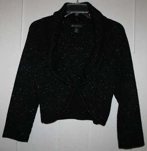 INC International Concepts Women's Sweater Shimmery Ribbed Shrug Black Size XL - Bild 1 von 5