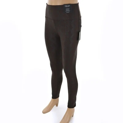 SIMPLY VERA WANG Size 8-10 Medium BROWN SNAKESKIN Faux Leather SHAPING LEGGINGS - Image 1 of 4