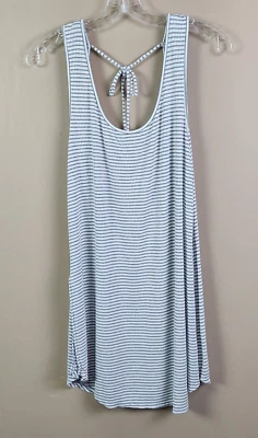 Vestido/encubrimiento de pijama para mujer Xhilaration gris blanco a rayas espalda abierta M Target Foto 1 de 4