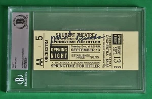 MEL BROOKS SIGNED THE PRODUCERS AUTHENTIC STAGE USED PROP TICKET BECKETT psa jsa - Picture 1 of 2