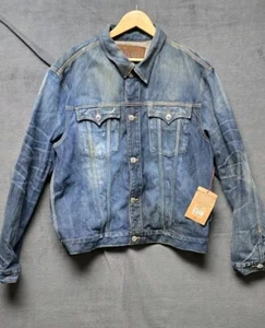 True Religion JIMMY Western Jean Jacket 3XL Embroidered Indian  M24T73V40 NWT  - Picture 1 of 14