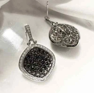 3Ct Lab Created Diamond Dangle Drop Earrings 14K White Gold Plated Earrings - Picture 1 of 3