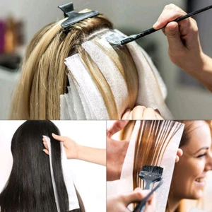 50x Reusable Foam Hair Wrap Hairs Dye Paper Hair Coloring Highlighting Strip - Picture 1 of 12