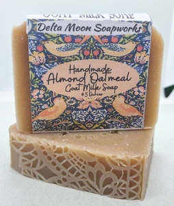 Handmade Almond Oatmeal Goat Milk Soap, Sweet Almond Oil, + samples, ships fast - Picture 1 of 7