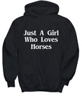 Just A Girl Who Loves Horses Hoodie Funny Gift Horse Lady Cow Girl Sweatshirt