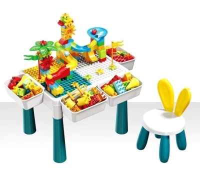 Kids Building Blocks Table and Chair with Storage Toys Activity Desk Xmas Gift - Image 1 of 4