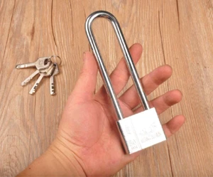 Long Lock Beam Bike Padlock Anti-Theft Door Cabinet Drawer Gate Lock with Keys L - Picture 1 of 12