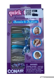 Conair Quick Twist Hair Accessory Pack Florals & Fashion Twisty Braid Girls Hair - Picture 1 of 2