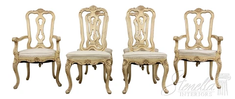 LF55627EC: Set Of 6 Italian Distressed Paint Dining Room Chairs Cover