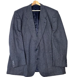 Dario di Napoli Sport Coat Silk Rayon Wool Tweed Jacket 50 Black Gray Blue - Picture 1 of 9
