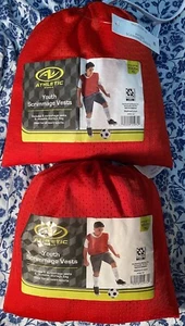 12 Scrimmage Vests Pinnies Youth XL Mesh RED (2 Packs Of 6) Sports Team Pullover - Picture 1 of 6