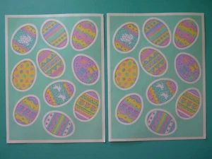 Vintage Hallmark Stickers DECORATED EASTER EGGS (2) Complete Sheets - Picture 1 of 1