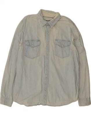 Camisa vaquera ajustada TIMBERLAND para hombre 2XL azul algodón DU03 Foto 1 de 4