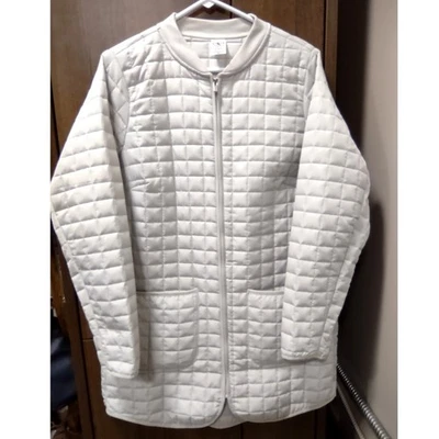 Athletic Works Quilted Jacket Women's L/G 12-14 Platinum Silver Full Zip Coat - Image 1 of 4
