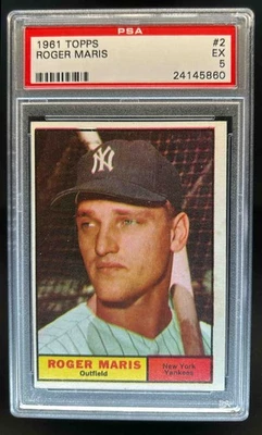 1961 Topps Roger Maris #2 Yankees PSA 5 Foto 1 de 2