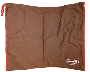 COACH Protective Large Dust Bag Brown Red Edge Drawstring 23”x 19” - FAST SHIP - Picture 1 of 3