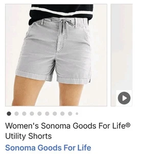 Women shorts Ultracomfort Waistband Utility Cuffed Shorts Women XL gray SONOMA - Picture 1 of 3