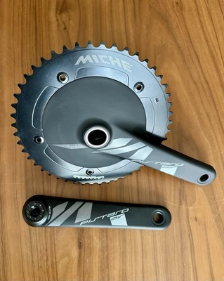 Juego de bielas Miche Pistard Air Track 170 mm 48T nuevo engranaje fijo bicicleta carreras Italia Foto 1 de 4