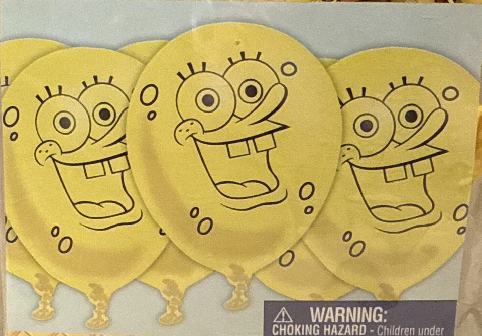 Bob Esponja Pantalones Cuadrados Fiesta de Cumpleaños Globos 12” Látex (Paquete de 6).  NUEVO Foto 1 de 3