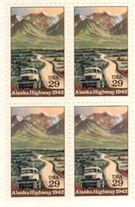 ALASKA HIGHWAY--Block of 4 Collectible Stamps--FREE SHIPPING - Picture 1 of 1