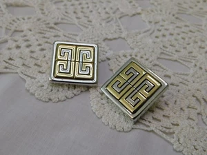 Givenchy Logo Designer Earrings Vintage - Picture 1 of 8