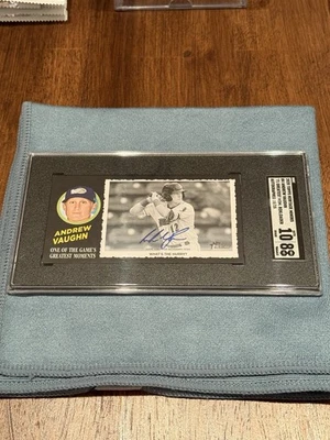 2020 Topps Heritage Minors Andrew Vaughn ‘71 Greatest Moments Auto #’d 18/25 SGC - Image 1 of 3