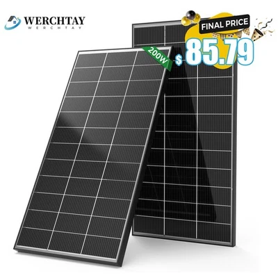 Bifacial 200W Solar Panel Home RV PV Power Off-Grid Boat Power Camping Battery - Image 1 of 4
