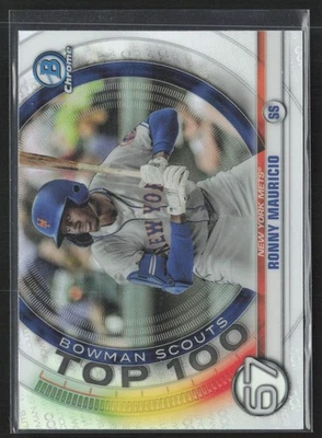 2020 Bowman #BTP-67 Ronny Mauricio Chrome Bowman Scouts Top 100 - Image 1 of 2
