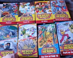 Fisher Price Rescue Heroes VHS Cartoons Lot Of 8  - Picture 1 of 20
