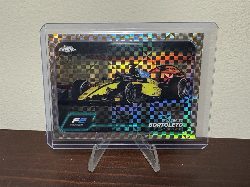 2024 Topps Cromo Fórmula 1 F2 Coches Gabriel Bortoleto Oro Checker Bandera/50 #100 Foto 1 de 2