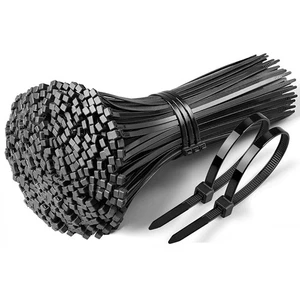 Black Plastic Nylon Cable Ties Wraps Organizer Zip Straps 100/200/300/500/600mm - Picture 1 of 9