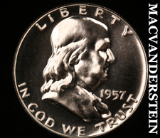 1957 Franklin Half Dollar - Scarce  Choice Gem Proof  Lustrous  #U9470