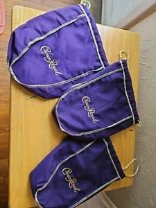 Lot of 3 Crown Royal 9" Drawstring Felt Bags Classic Purple - Picture 1 of 1