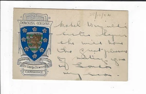 Escudo de armas de Cambridge 1904 escudo en relieve downing postal universitaria p2136 - Imagen 1 de 2