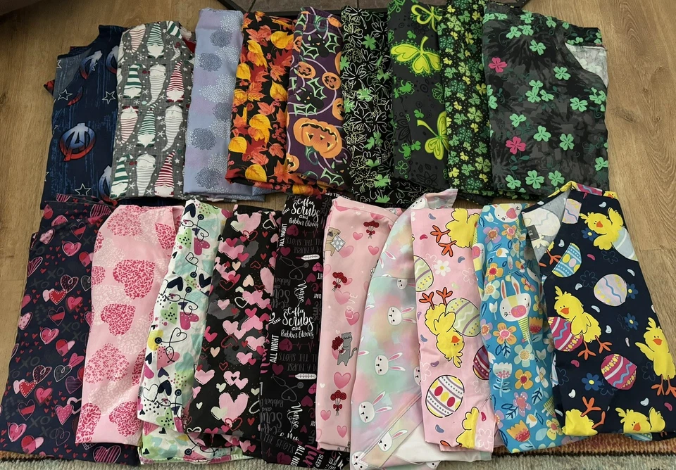(19) Size 4x Seasonal Scrub Tops-Multiple Holidays - Image 1 of 1