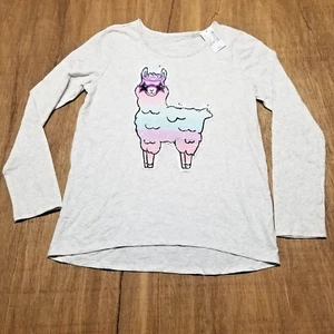 Childrens Place Girls XL (14) Gray Long Sleeve Unicorn Shiny Sequin Tshirt - Picture 1 of 7